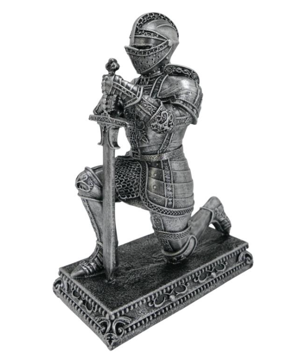 Kneeling Knight in Armour Holding Sword
