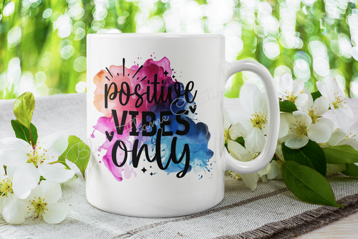 "Positive Vibes Only" Mug (Rainbow)