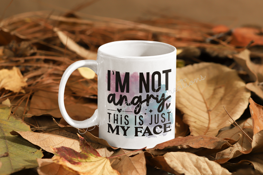 "I'm Not Angry - This Is Just My Face" Mug  (Purple)