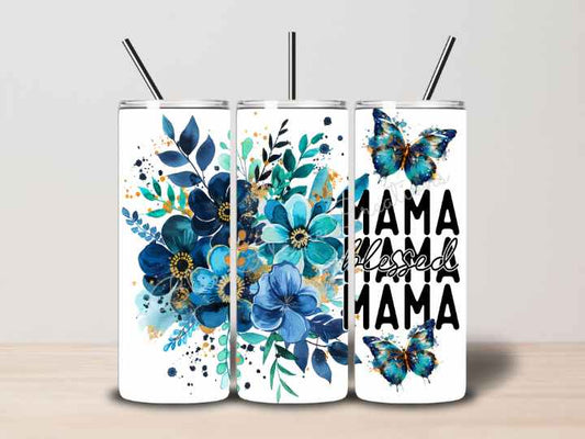 "Blessed Mama" Skinny Tumbler