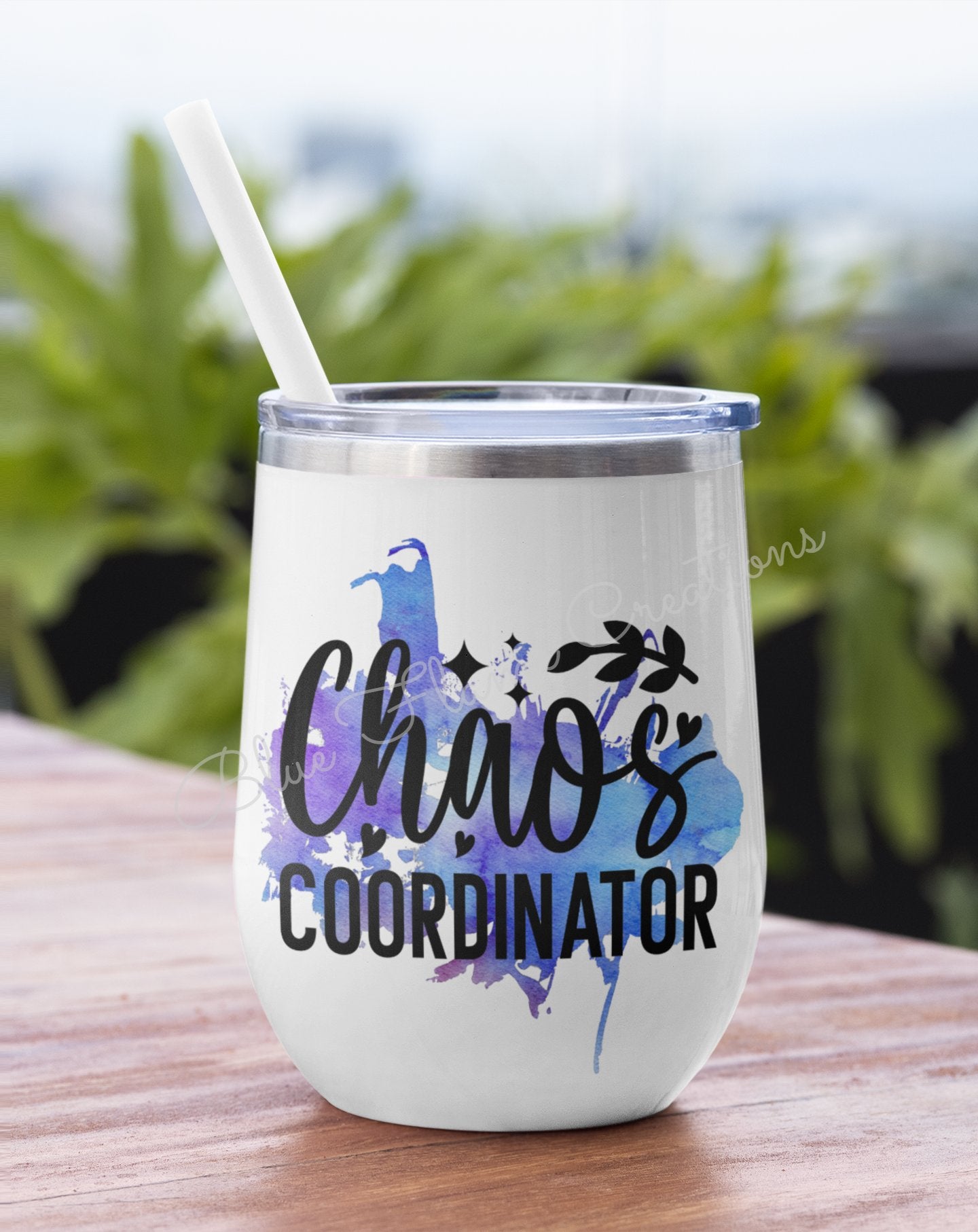 "Chao's Coordinator" Wine Tumbler (Purple/Blue)