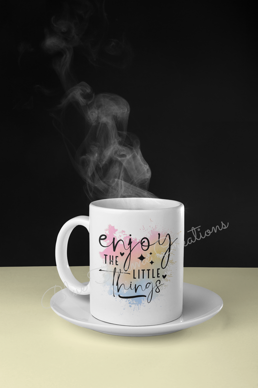 "Enjoy The Little Things" Mug (Light Rainbow)