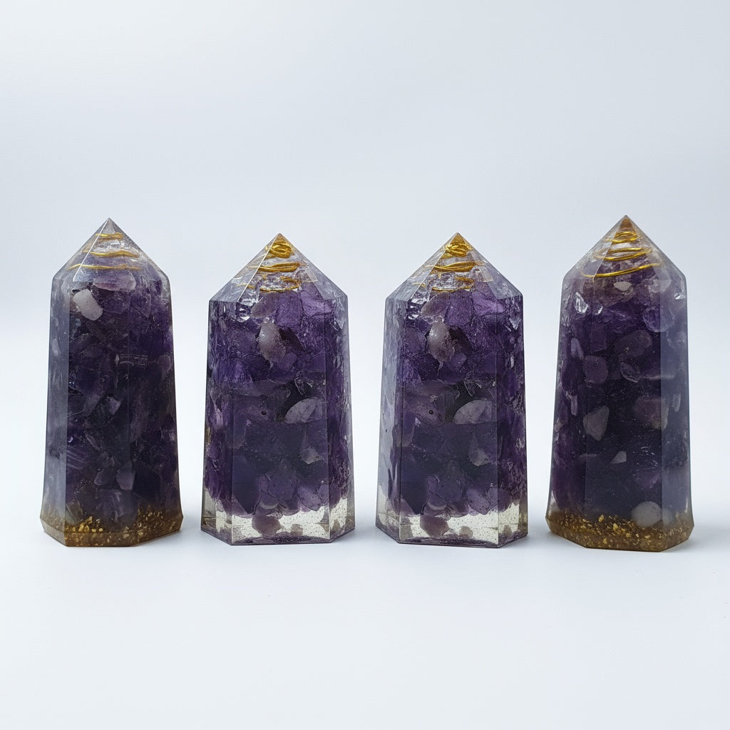 Amethyst Orgonite Points