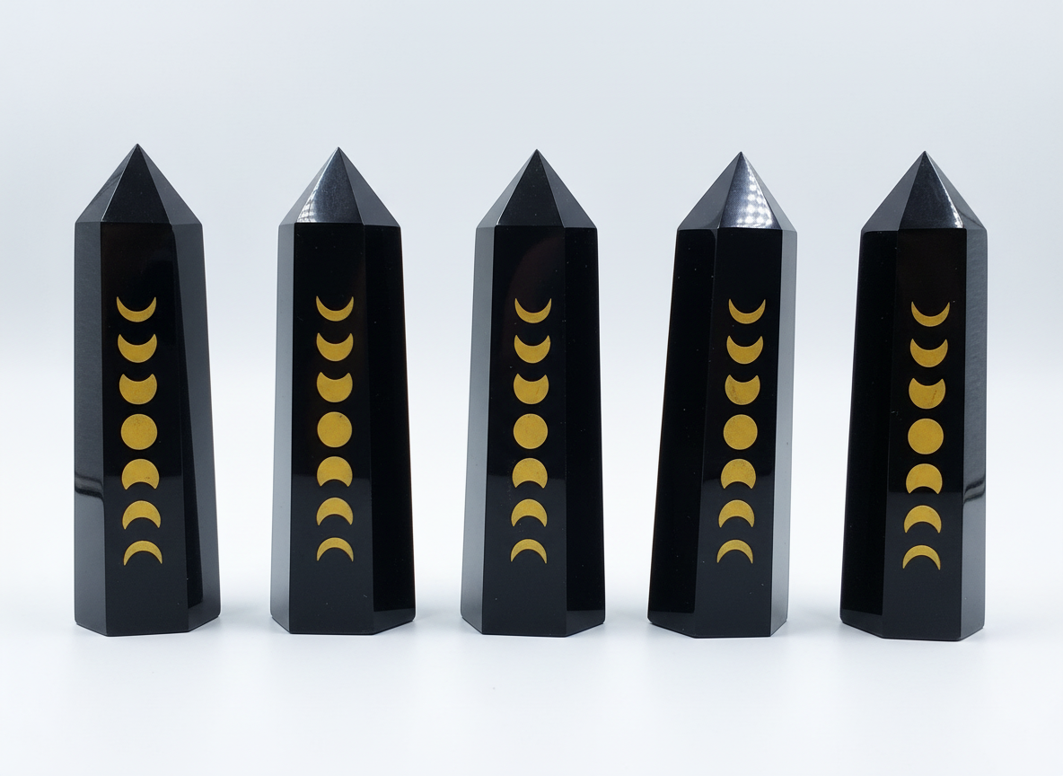 Black Obsidian Moon Phase Point