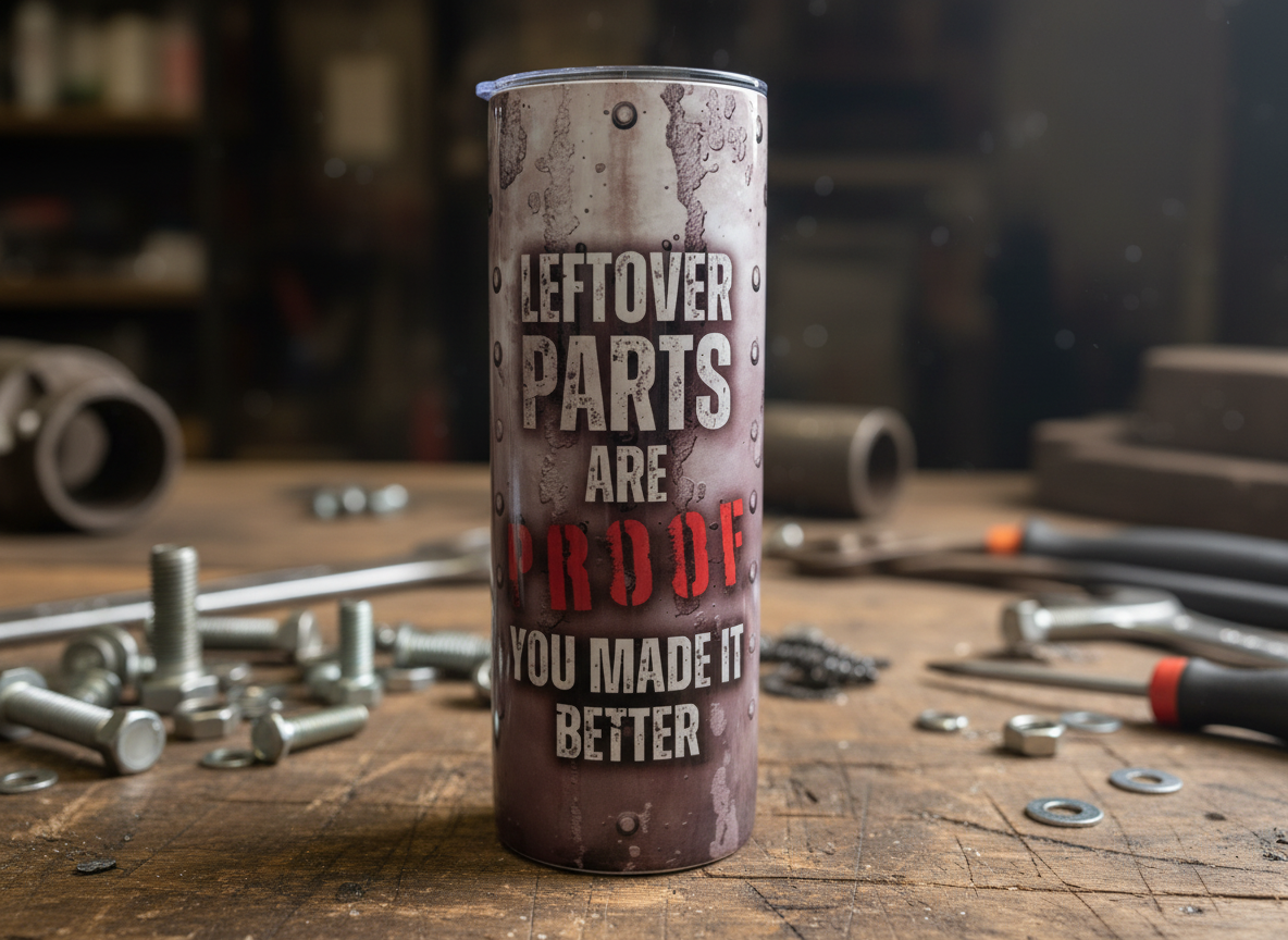 "Leftover Parts" Skinny Tumbler