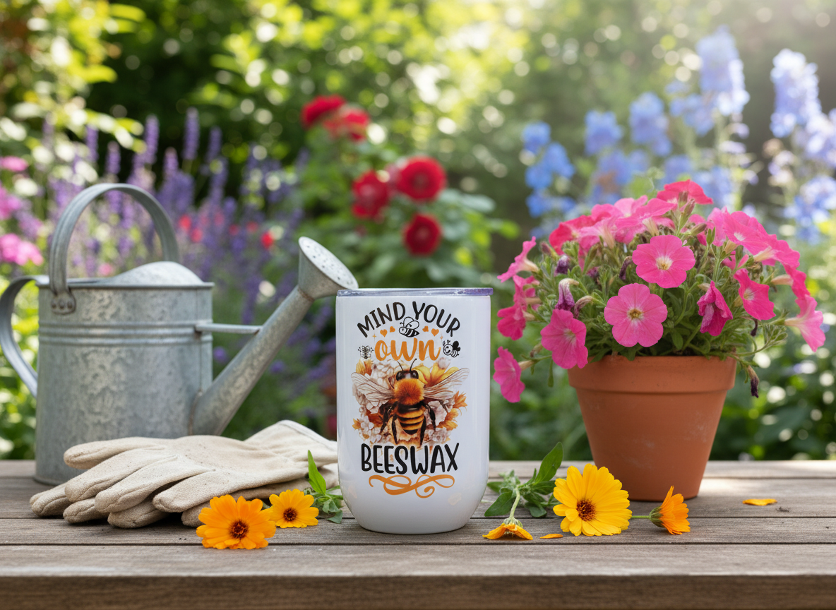 "Mind your own Beeswax" Wine Tumbler