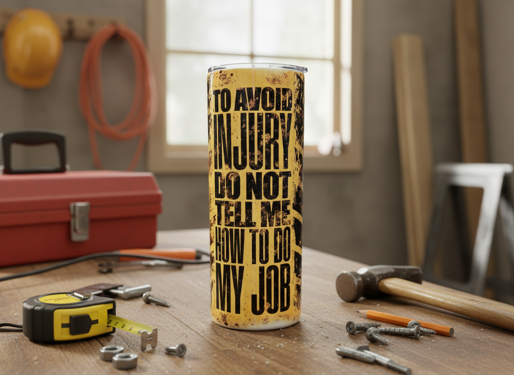 "Warning Danger" Skinny Tumbler