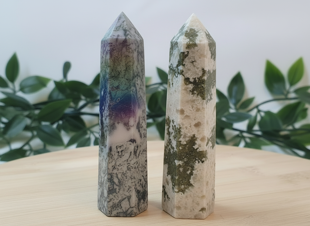 Aura Moss Agate Points