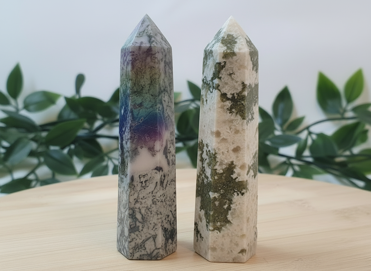 Aura Moss Agate Points