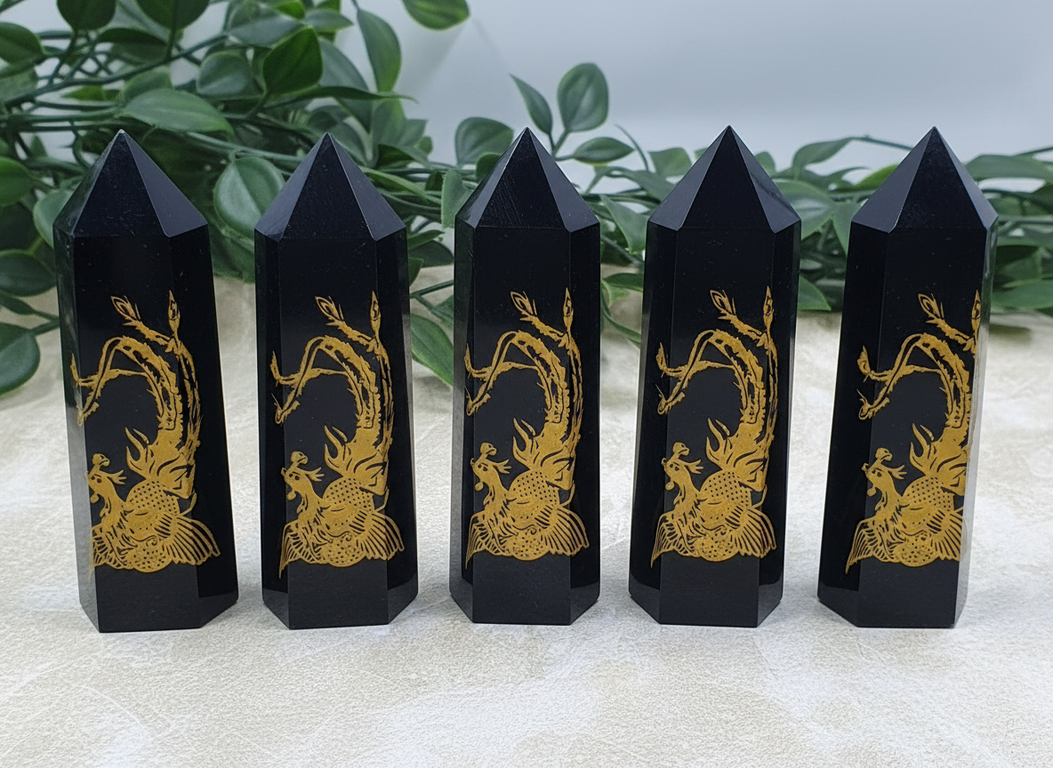 Black Obsidian Phoenix Points