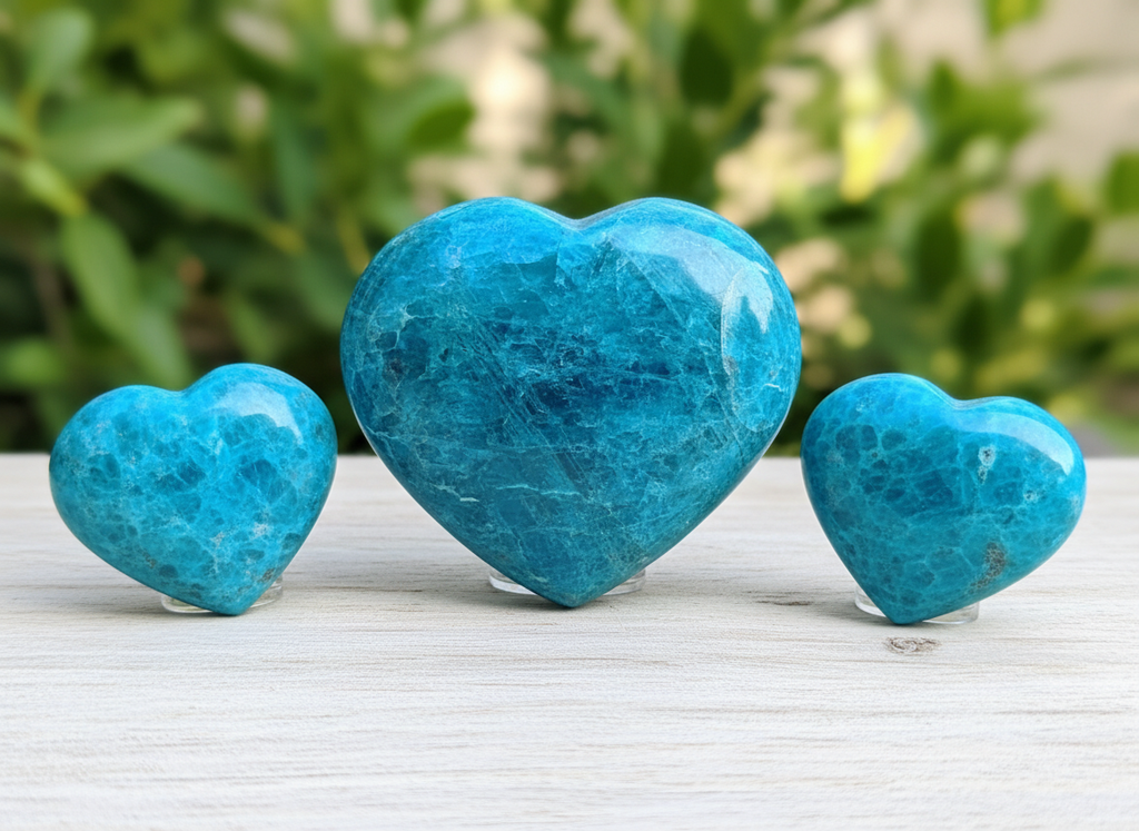 Blue Apatite Hearts