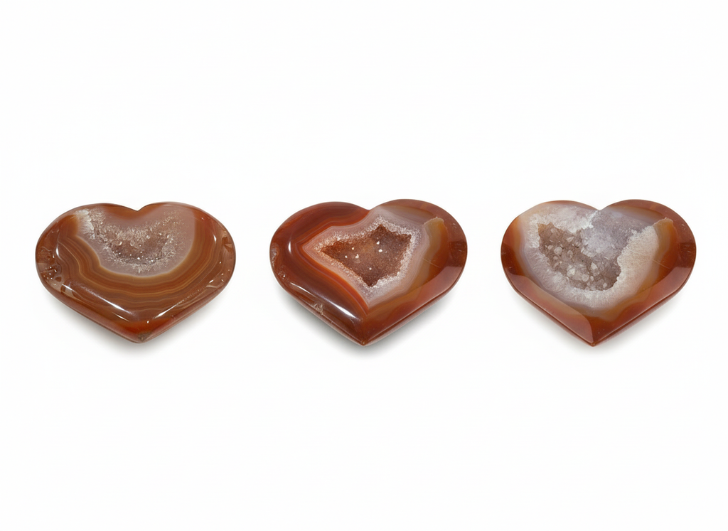 Druzy Carnelian Hearts