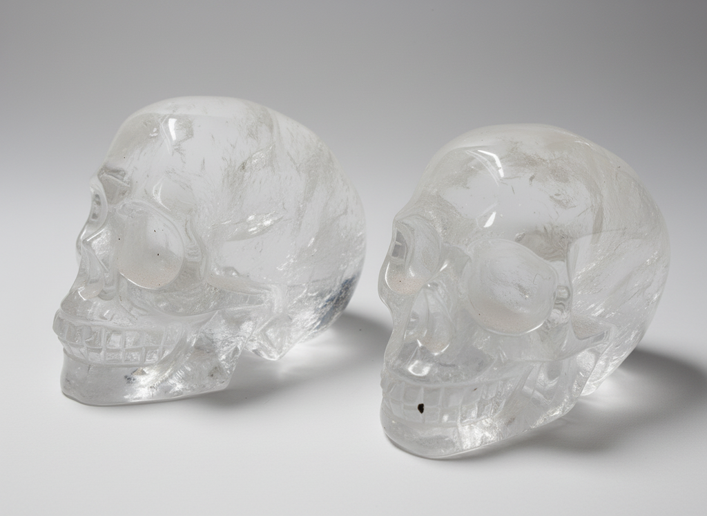 Clear Quartz Skull Carving