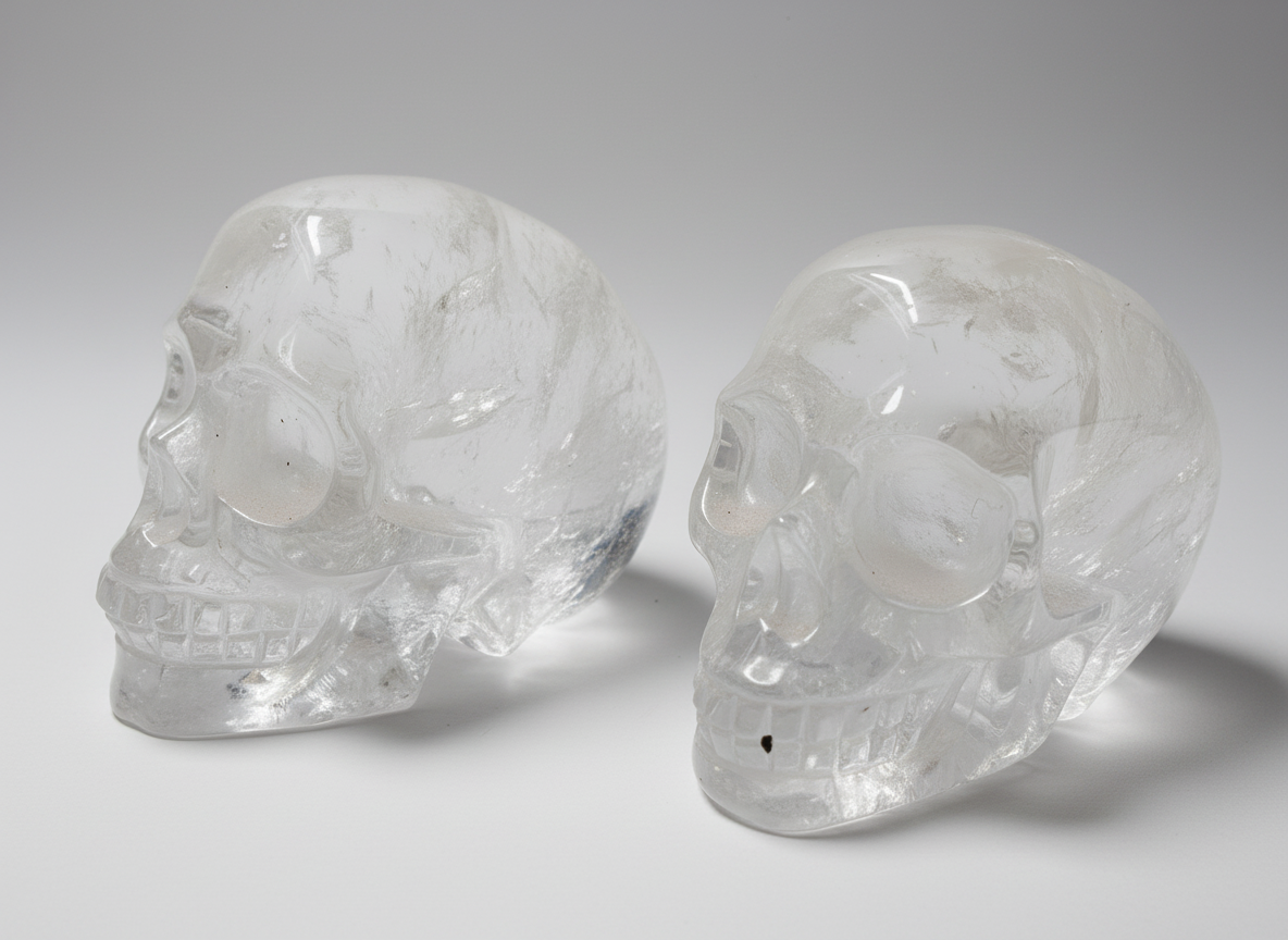 Clear Quartz Skull Carving