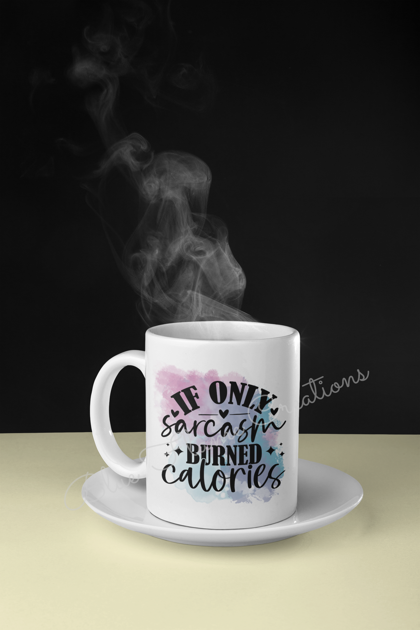 "If Only Sarcasm Burned Calories" Mug (Blue/Purple)