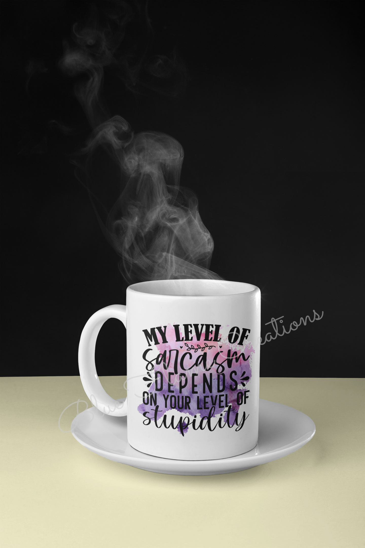 "My Level Of Sarcasm Depends On Your Level Of Stupidity" Mug  (Purple)